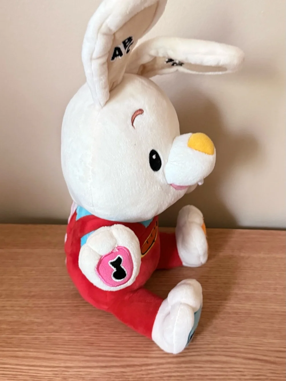 White Bunny Plush Interactive Toy with music- Educational Kids Toy